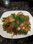 Basil fried rice with pork belly and fresh chilli. It is an out-of-menu dish, price may vary.